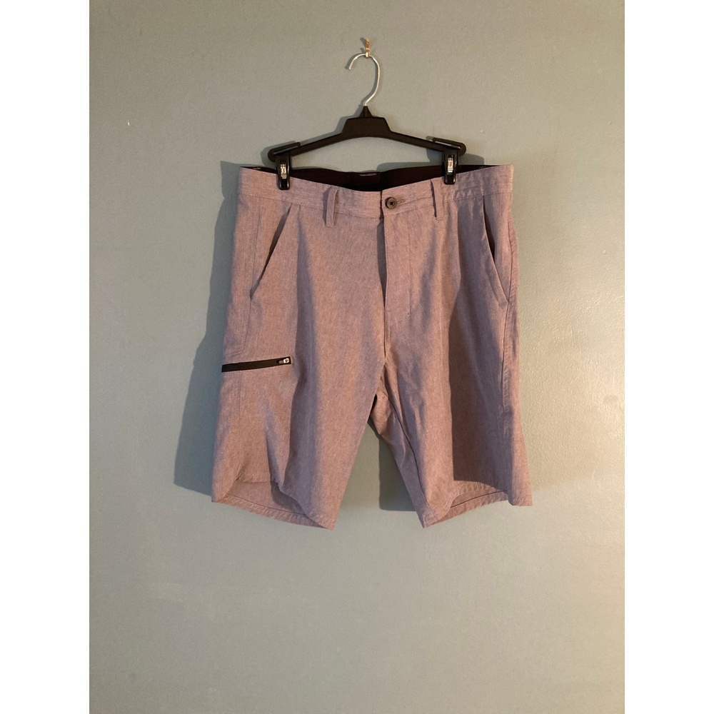 Burnside men's gray flat front shorts size 34" inseam 10"
